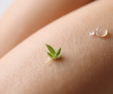 A close-up of healthy, hydrated skin with a gentle glow, representing effective skincare solutions.